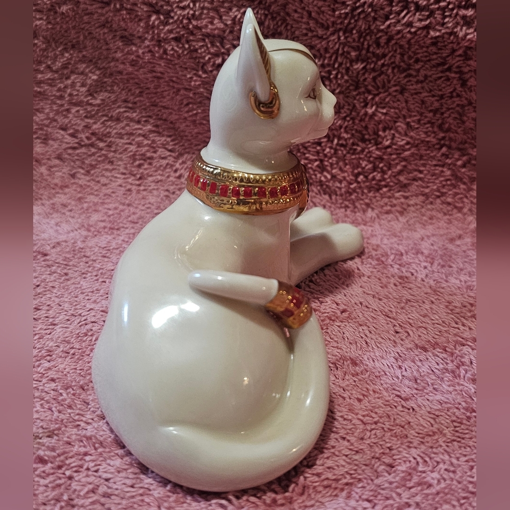 Vintage Lenox Egyptian Cat Goddess Ivory Porcelain Figurine 1999 - Picture 4 of 6